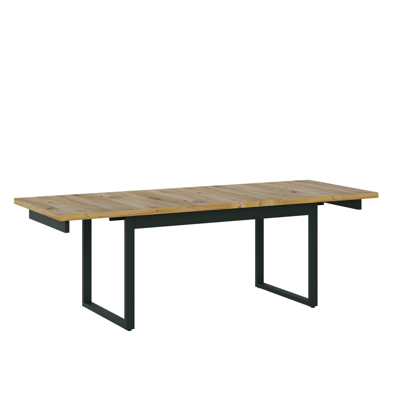 Ambrette Extendable Metal Base Dining Table, Oak, Fresco