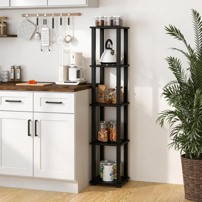 5-Tier 57.7" Corner Shelf, Open Shelves for Display and Storage
