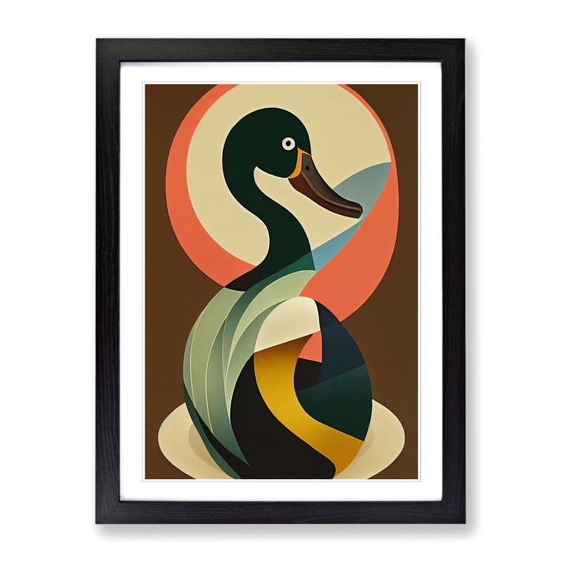 Duck Art Nouveau Vol.1 - Picture Frame Print, Black, 34cm H x 25cm W x 2cm D