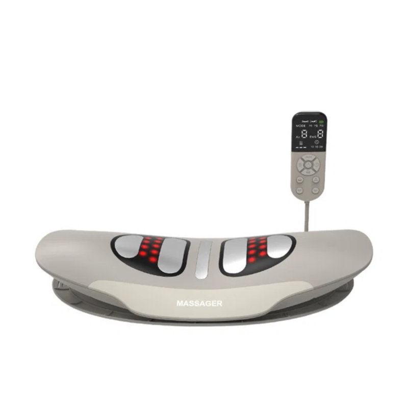 Masseur dorsal Smart Air Traction with Heat & Pulse - Dispositif de décompression lombaire sans cordon pour soulager la rigidité de la sciatalgie - Masseur lombaire avec réglages réglables