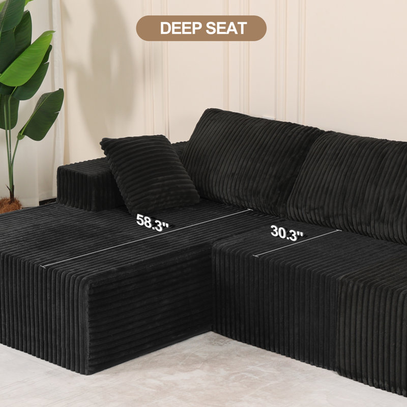 Canapé modulaire de qualité supérieure revêtu de mousse noire pour les salons modernes