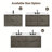 60" Floating Double Sink Solid Wood Gray Oak Bath Vanity with Engineered Marble Top-1973585822