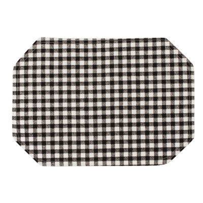 Black And White Collection 100% Cotton Checkered Rectangle Placemat