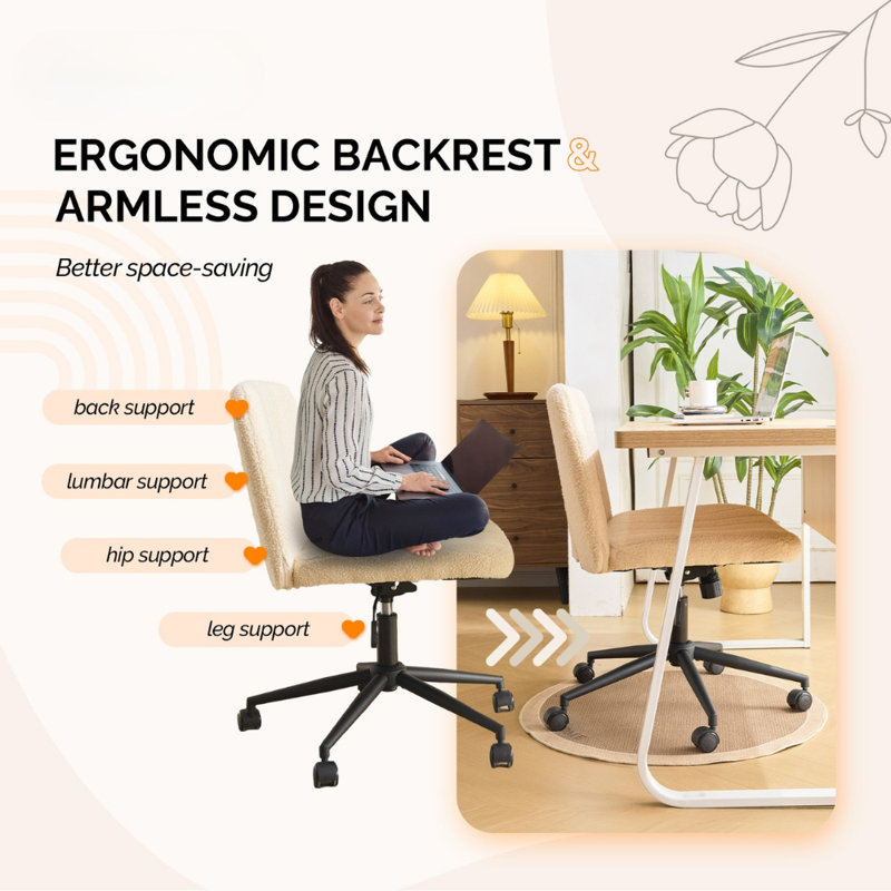 Chaise de bureau Teddy, Brun