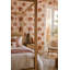 Papier peint floral terracotta à motif aquarelle rose poudré-376832339