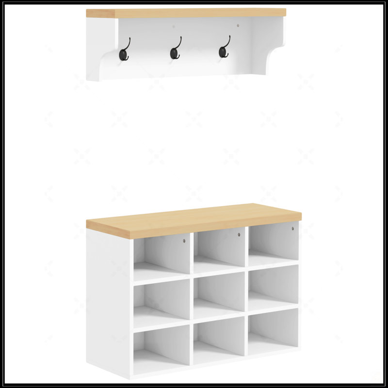 2-In-1 Coat Rack Shoe Bench Set