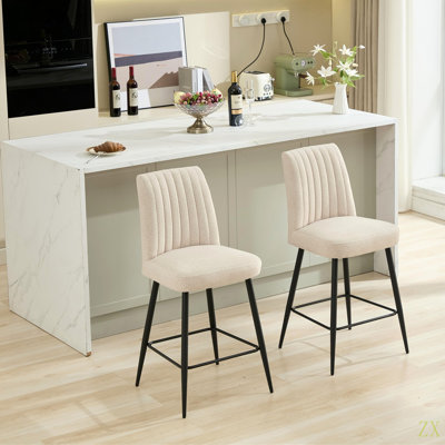 Ensemble de 2 chaises de bar réglables en fer avec pieds de fer réglables et comptoir de bar