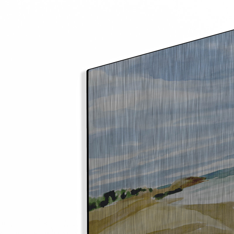 Art mural en métal luxueux «Coastline Calm 2» par Annie Warren, 16 po x 12 po, H 12 po x l 16 po