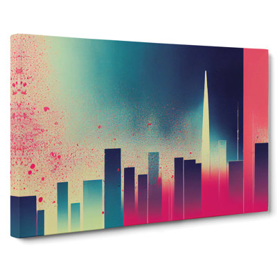 Revolutionary Architecture Painted Abstract - Wrapped Canvas