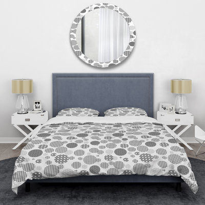 Ensemble de housse de couette en microfibre blanc / brun 3 pièces