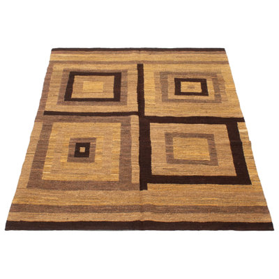 Natural Brown Tapestry Kilim 5'0" x 6'7"