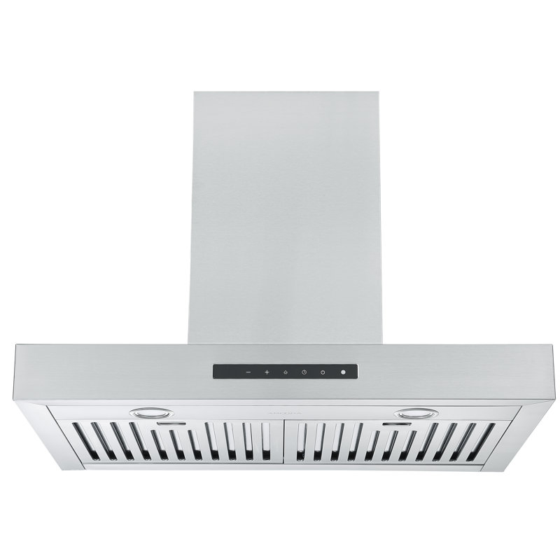 Ancona 30" Stainless Steel Convertible Wall Mount Range Hood with LED Night Light