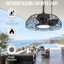 Ventilateur de plafond d'extérieur à brancher étanche IP44 19 "avec lumière et télécommande, lumière DEL 3 couleurs
