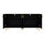 Sideboard With Unique Wave Design And Golden Handles And Feet-1640471140