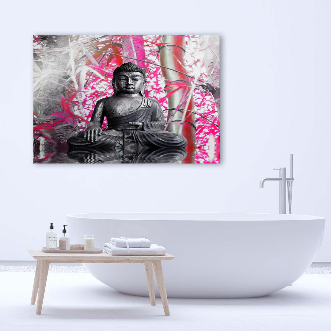 Leinwandbild Buddha Bamboo Pink