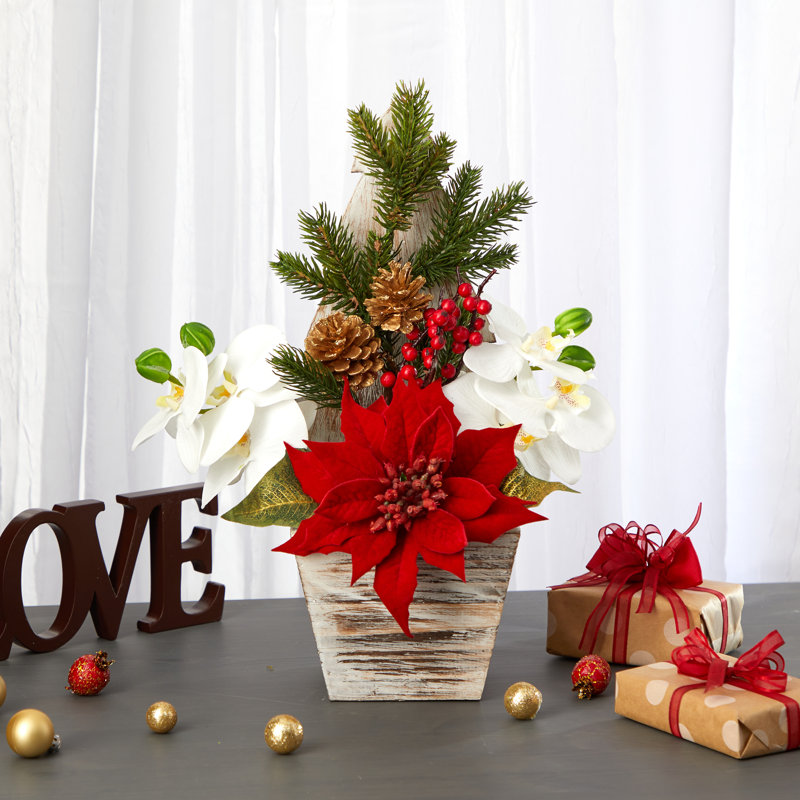 Arrangements floraux mixtes et centres de table en vase