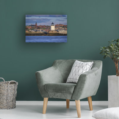 Wrapped Canvas Wall Art - Rick Berk 'Morning in Portland Harbor' Wall Art for Living Room, Bedroom, or Office Décor  - 16x24