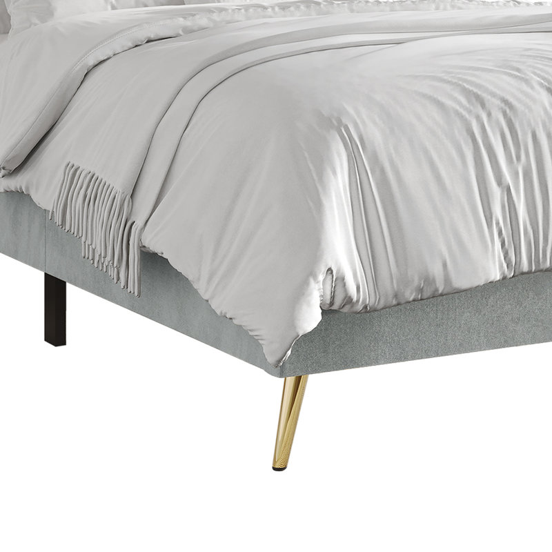 Ensemble de chambre à coucher 4 pièces Lakeysa, Gris argenté, Grand
