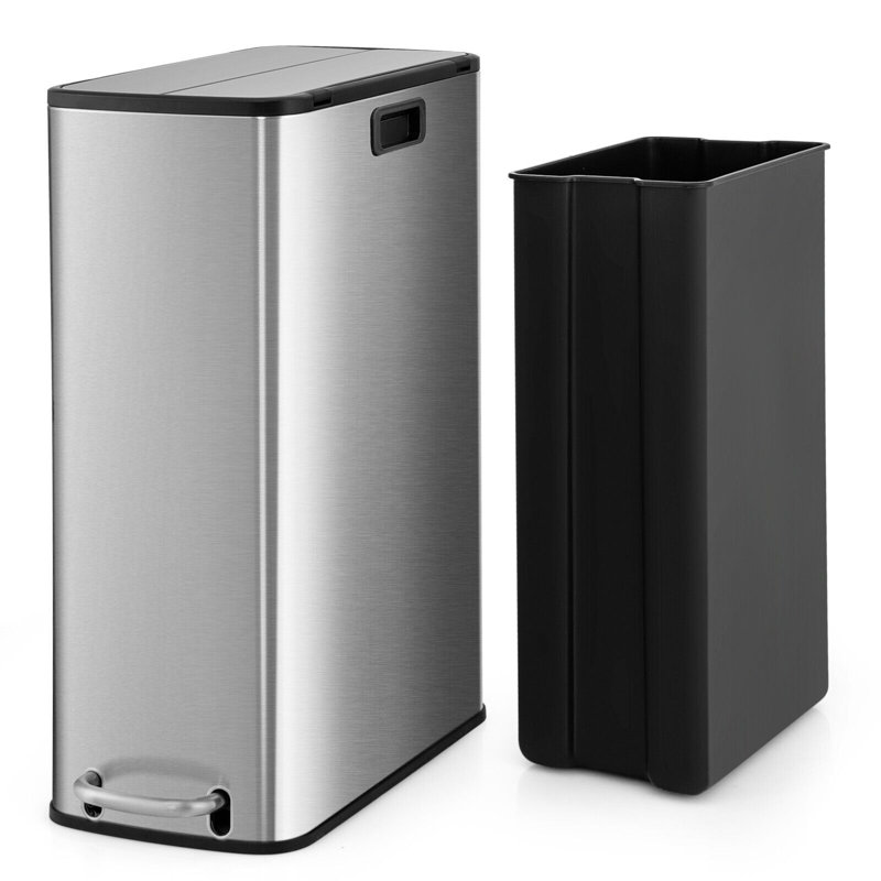 Tangier Stainless Steel Step On Kitchen Trash Can - 10L