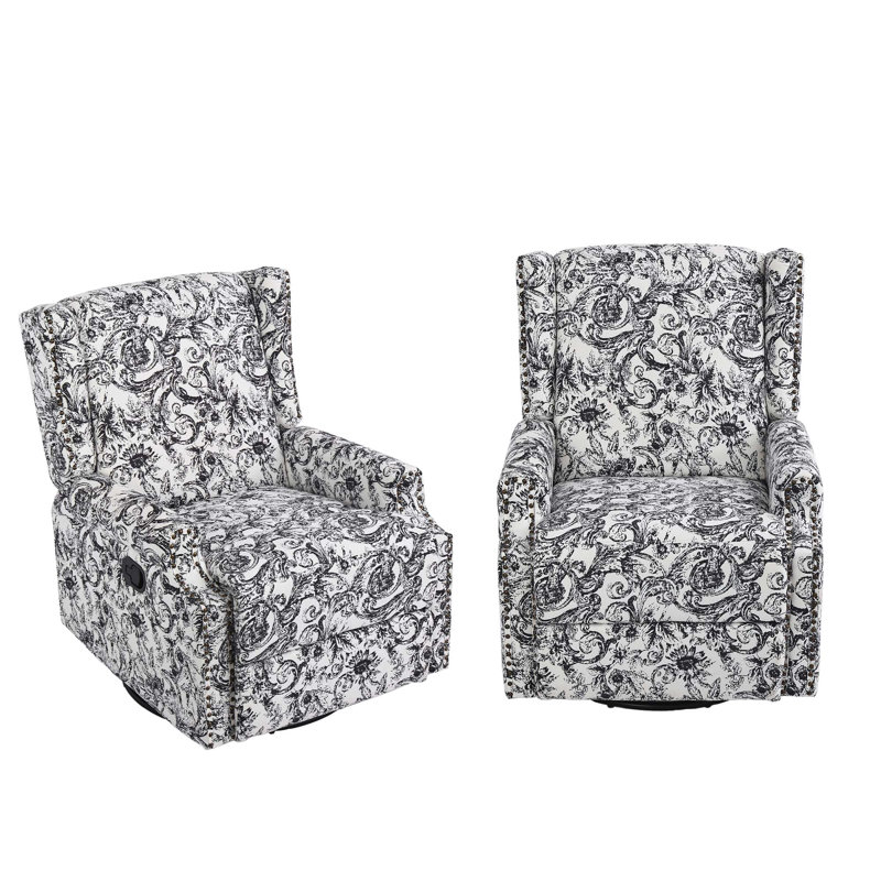 Fauteuil inclinable et oscillant rembourré classique, Chenille noir