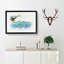 Eagle Hunting for Fish - Picture Frame Graphic Art Print-55732769-55732771