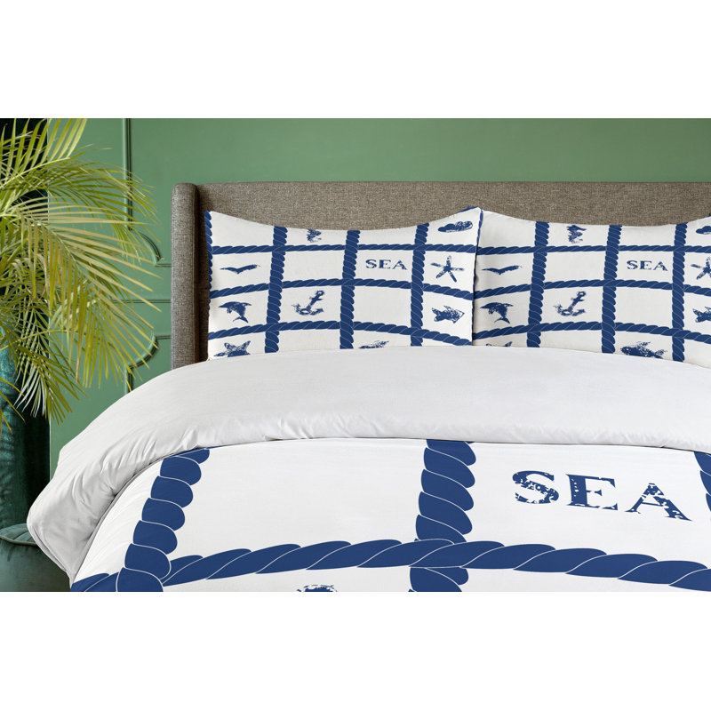 Coastal Polyester Duvet Cover, Queen