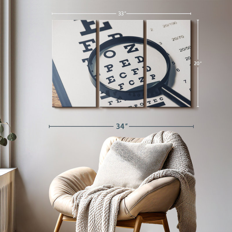 " Vision Chart " 3 - Pieces, 20" H x 33" W