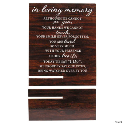 9 x 11 Inch In Loving Memory Wedding Poem Brown Wood Sign