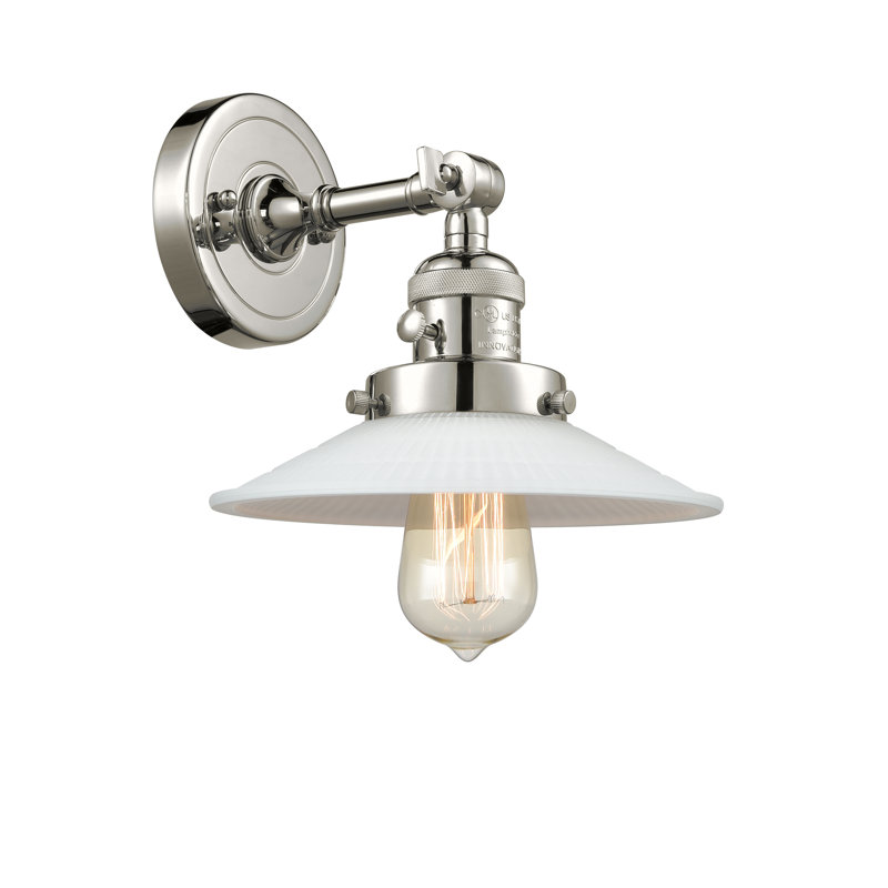 Applique murale articulée à 1 lumière à intensité variable Gartner, Ampoule DEL rétro de 3,5 watts, Nickel poli