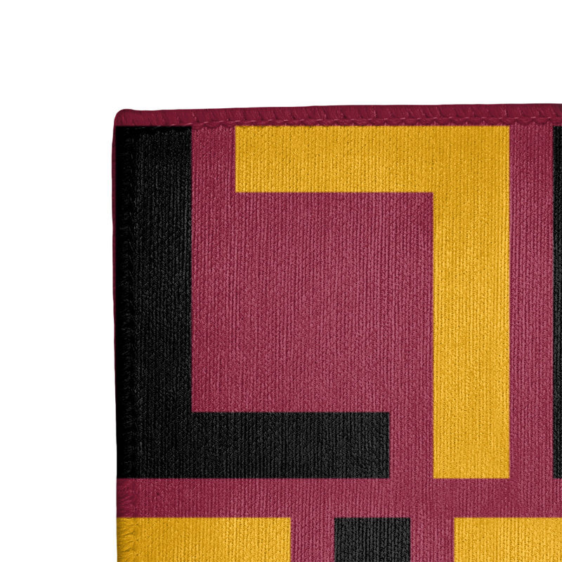 Tapis géométrique rouge / jaune / noir, Rectangle 4 pi x 6 pi