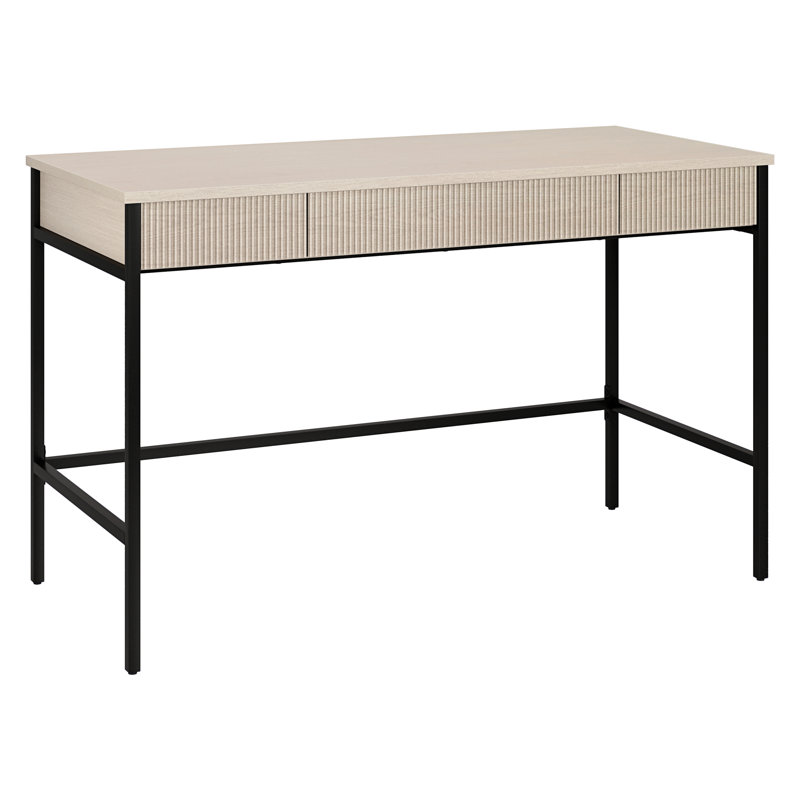 Abiman Metal Base Writing Desk, Ivory
