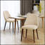 Chaise de salle à manger moderne en fer avec une finition en bois, alliant style, durabilité et confort pour tout décor de salle à manger.