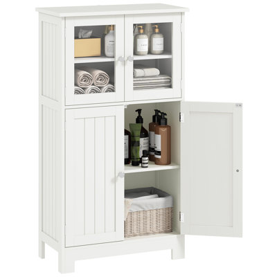 Armoire de rangement au sol pour salle de bain, armoire de cuisine avec portes