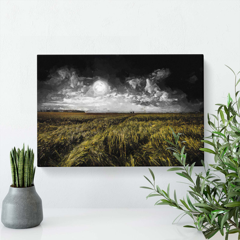 Full Moon over Germany - Wrapped Canvas, 50cm H x 76cm W x 3cm D