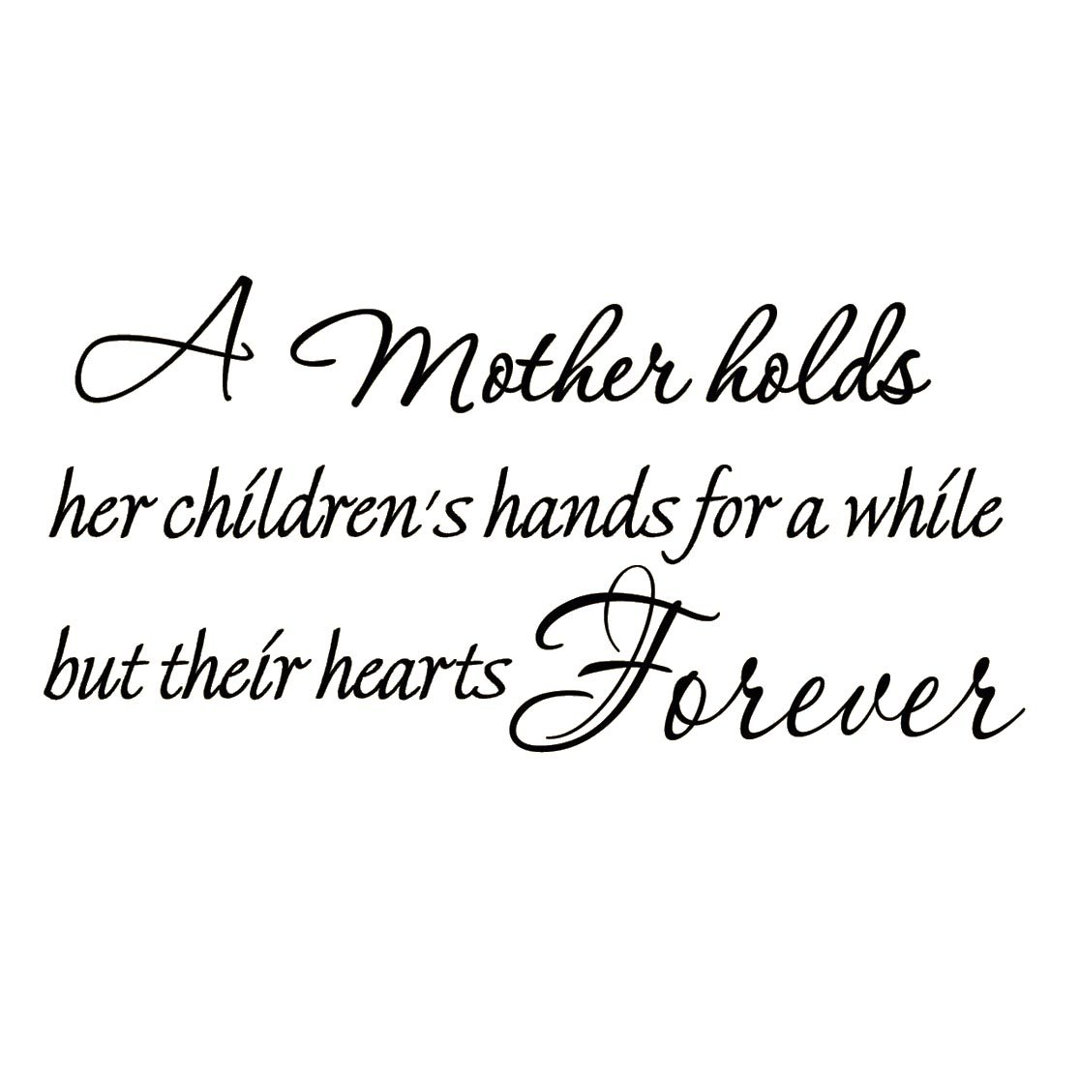 A Mother Holds Her Children's Hands For a While inspirational Wall Decal VWAQ 