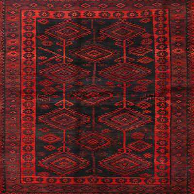 Tapis traditionnel rouge / noir