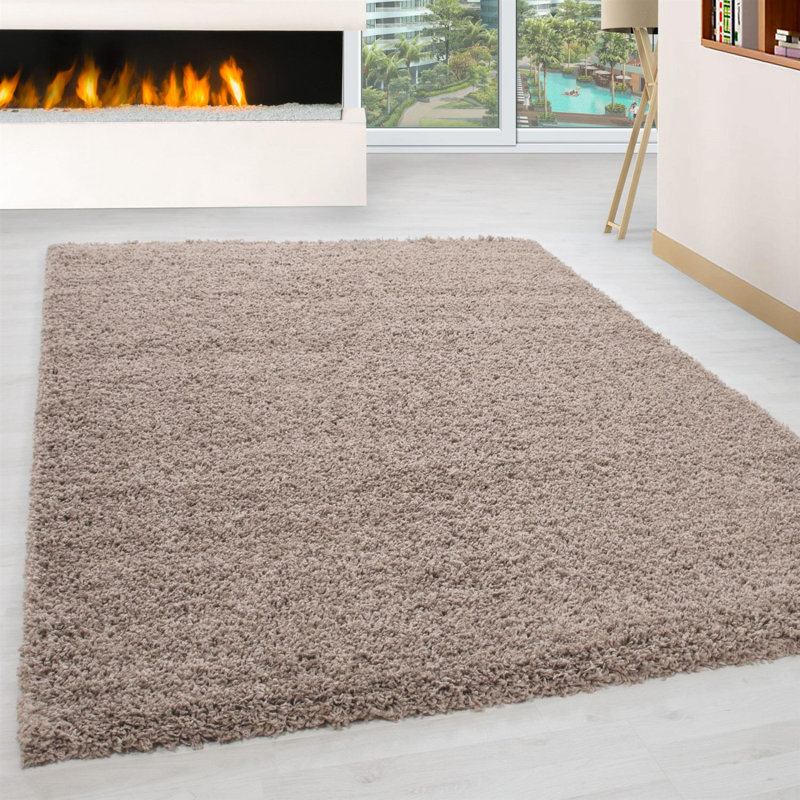 Tapis couleur vison, 100% polypropylène, 6,6 x 9,5 pieds | 1800 g / m², hauteur de poils de 1,2 po | Antibactérien, dessous de jute | Facile à nettoyer avec l'aspirateur | Durable pour la décoration intérieure, design élégant et fonctionnel
