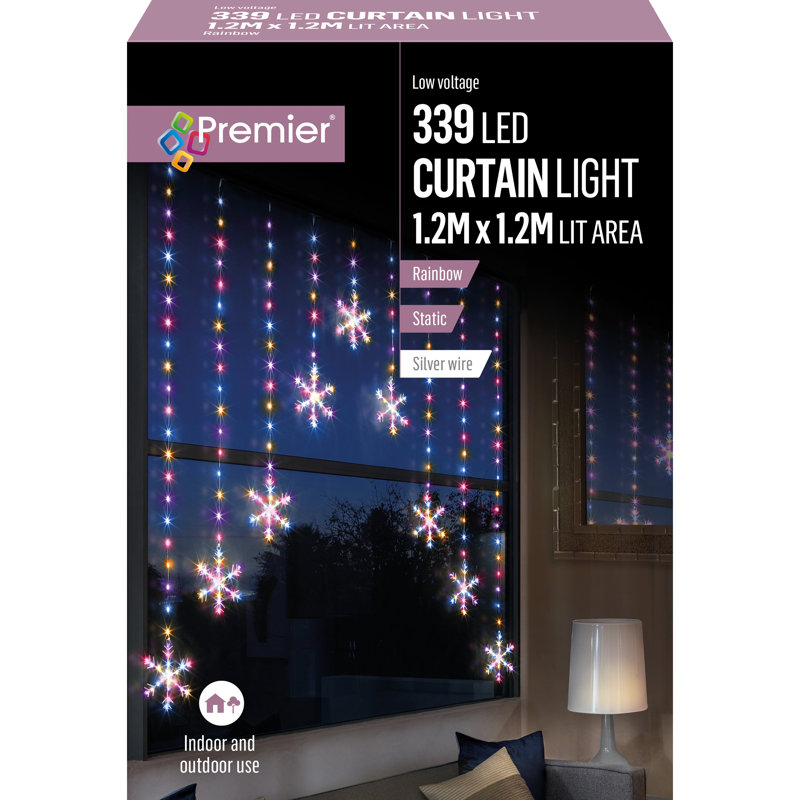 1.2x1.2m Snowflake Curtain Light, Rainbow