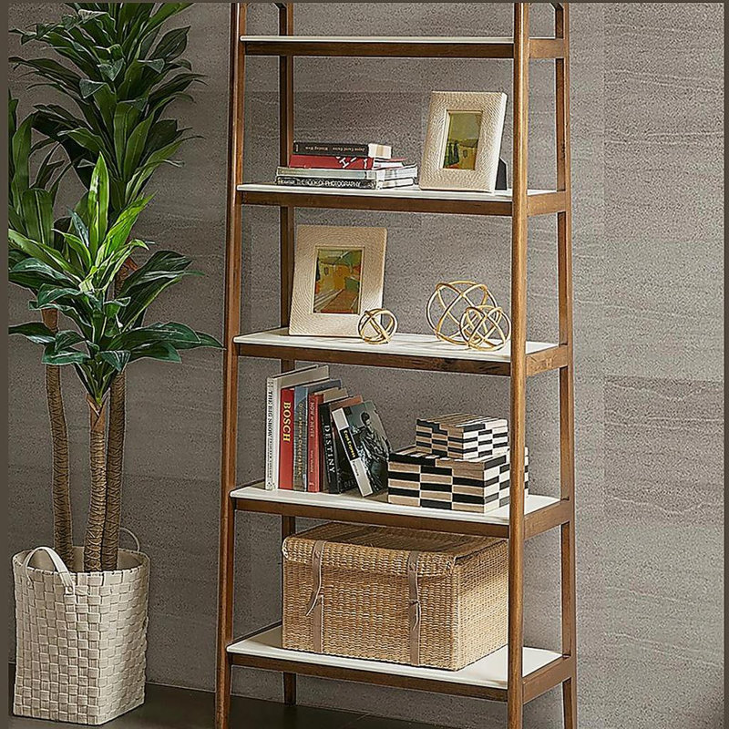 Shelf / Bookcase, Off-White/Pecan