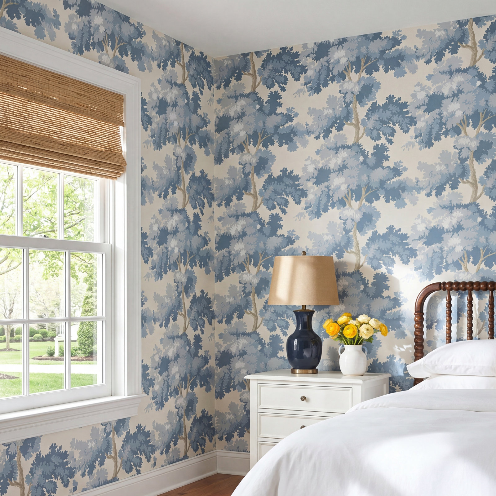 Raphael Floral Wallpaper, Light Blue