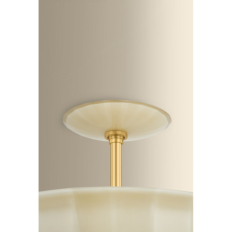 Nevins Semi Flush, Aged Brass