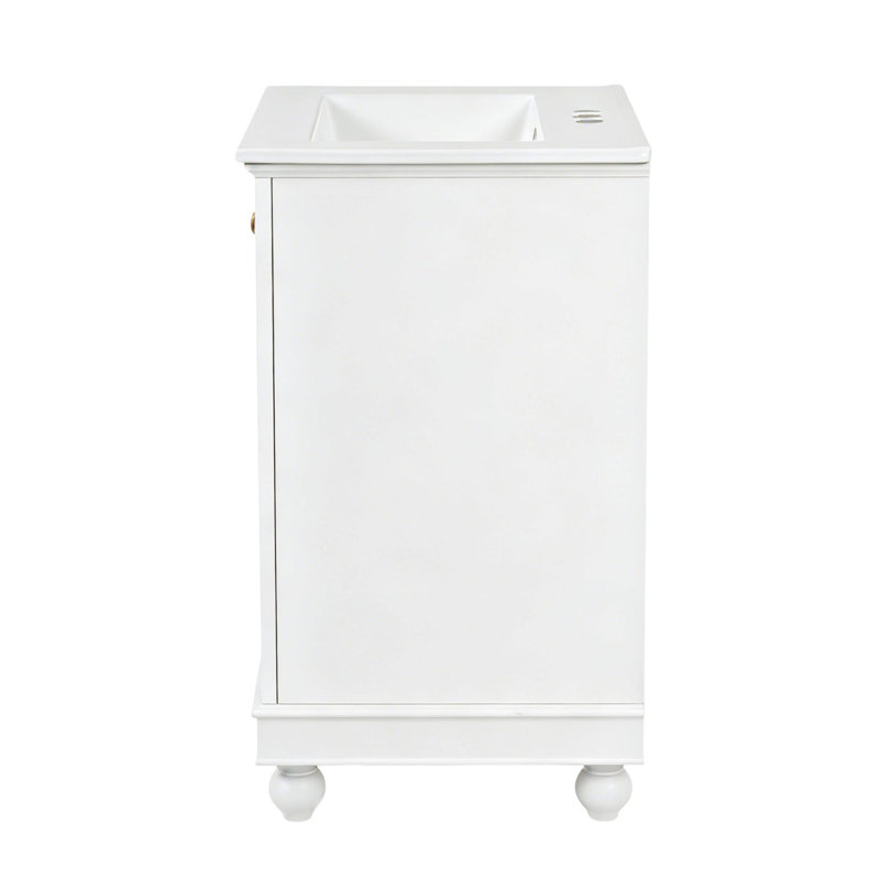 Meuble-lavabo autoportant de 61 cm avec lavabo, White
