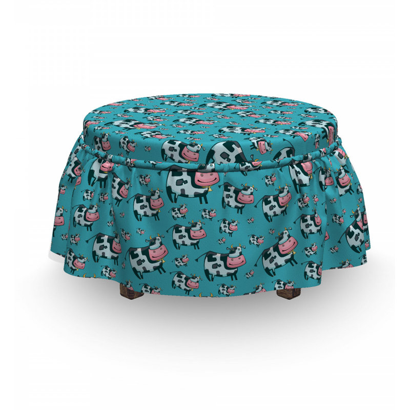 Housse pour repose-pieds doodle vaches bells