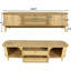 Console télé jusqu'à 75 po: cadre en bois massif, support de rangement efficace pour écrans: base, grand