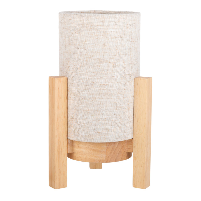 Bulman Wood Standard Table Lamp Lamp, Wood, Cream, 25cm H x 15cm W x 15cm D