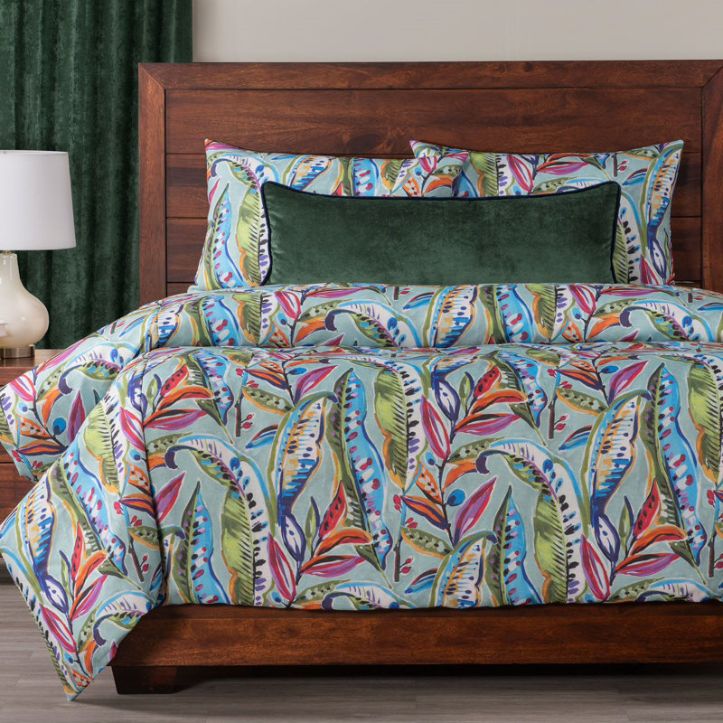 Tropical Print Duvet Cover & Insert Set, Multi-color, California King Duvet Cover + 2 King Shams
