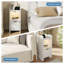 White Fluted Bedside Table Charging Station USB-C Wireless LED 2-Drawer 30x25x60cm Slim Nightstand-90401988