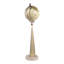 Grand globe avec base de sculpture en travertin - objet de décoration idéal pour l'accessoire de bureau ou la maison - décorations de statue pour le salon - 30 po, bronze