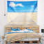 Tapisserie de mer mer et mer avec de plancher en bois-28501851