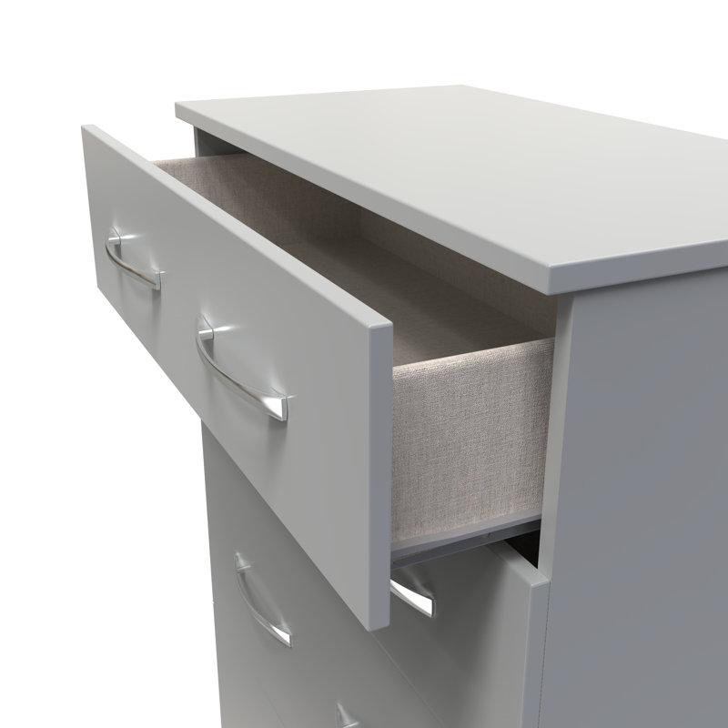 Fully Assembled Alinuswe 4 - Drawer Chest of Drawers, Dusk Grey